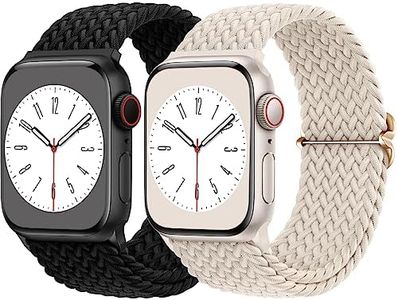 Witzon Braided Solo Loop for Apple Watch Band 38mm 40mm 41mm 42mm 44mm 46mm 45mm 49mm for Women Men, Adjustable Stretchy Bands for Apple iWatch SE Series 10 9 8 7 6 5 4 3 2 1 Ultra Ultra 2