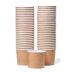 Paper Ice Cream Cups - 50-Count 325ml Disposable Dessert Bowls for Hot or Cold Food, 325-Milliliter Party Supplies Treat Cups for Sundae, Frozen Yoghurt, Soup, Brown