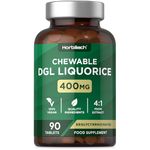 DGL Licorice Root Tablets 400mg | Chewable Tablets | High Strength Liquorice Root Extract | 90 Count | Suitable for Vegetarians & Vegans | by Horbaach