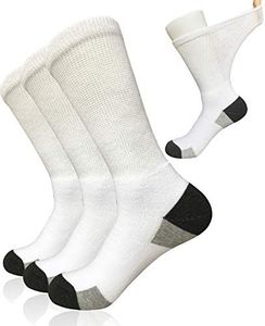 Mens Diabetic Socks Non-Binding Crew Socks Warm Cushioned Winter Slipper Sox for Edema Thick Ankle Diabetes Edema Swollen Feet