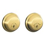 Schlage B62N505 Deadbolt, Keyed 2 Sides, Bright Brass