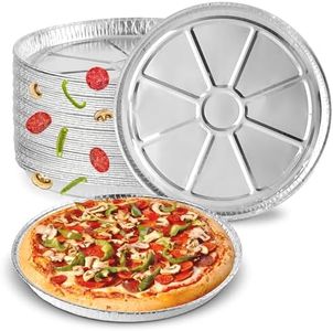 Stock Your Home (25 Pack) 12 Inch Aluminum Pizza Pans Disposable Round Foil Focaccia Pan for Individual Personal Pizzas, Giant Size Chocolate Chip Cookie Cake Tin, Large Serving Trays, Platter Tray
