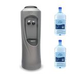 Hydrate Direct Core Water Cooler Package 4 | Water Dispenser Plus 2 x 12L Bottles of Natural Water, Ambient & Cold Temperature, Grey/Silver