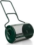 Goplus 24 inch Compost Spreader for Lawn, Lightweight Metal Mesh Lawn Roller Double Side Latches for Topdressing & Seedling, Fertilizer Topsoil Peat Moss Spreader Roller, Garden Yard Care (Green)