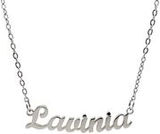 10:10 Women's Necklace with Name, Stainless Steel, Hypoallergenic, Jewellery for Women, Shiny Name, Fine Chain, Adjustable, Made in Italy, Regolabile, Stainless Steel, Not Applicable