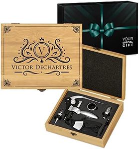 Maverton Coffret du Sommelier, Ensemble d'Accessoire pour Le Vin - Cadeau Anniversaire Homme - Cadeau Homme - Cadeau personnalisé - avec Impression - nom