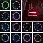 OUTLEYNY Bicycle Spoke Lights LED Bike Wheel Lights Waterproof Safety Warning Cool 14 LEDs 30 Patterns Change Bike Lights for Night Riding