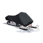 EliteShield SnowShield Trailerable Snowmobile Cover, Solution-Dyed Fade Resistant All Weather Protection Snowsled Cover, Black Color Fits Snowmobile 101"-120" Long