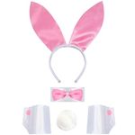 Spooktacular Creations Bunny Accessories Set with Bunny Ears Headband,Bow Tie,Bunny Tail and Arm Cuffs for Halloween Cosplay