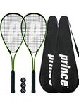 2 x Prince Power Beast Squash Rackets with 3 Squash Balls