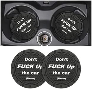 8sanlione 2 Pack Car Cup Holder Coasters, 2.75 Inch Non-Slip PVC Insert Cup Coaster, Anti-Scratch Auto Cup Mats for Women Men, Vehicle Interior Accessories Universal for Car, SUV, Truck (C Black/2PCS)