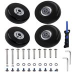 50 x 18mm Set of 4 Luggage Suitcase Replacement Wheels Wear-Resistant Mute Rubber Swivel Caster Wheels Bearings Repair Kits