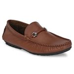 egoss Genuine Leather Loafer Casual Shoes for Men (Brown-8)-L-1998