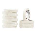 HEYSTYLE Masking Tape 1/2 Inch x 55 Yard (12.5mm x 50m) - 12 Rolls, No Residue Beige White Painters Tape, Craft Tape, Strong Adhesive Decorative Tape for Painting, DIY, Arts, Crafts, Labeling