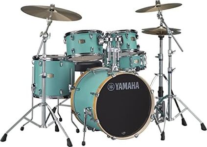 Yamaha Stage Custom Birch 5pc Shell Pack with a 20" Kick 14” Snare Drum in Matte Surf Green for Students and Working Drummers (SBP0F50MSG)