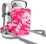 Ski Harness for Kids, Ski Harness with Retractable leashes and a Ski Helmet Mesh Pocket, Kids Ski Toddler Snowboard Teaching Speed Control (Pink, M)