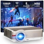 EUG 4200 Lumen High Definition Projector with WiFi Android Max 200" LCD LED Multimedia Wireless Video Projectors Home Theater Movies Games with HDMI Aux Audio USB Speaker,Smartphones DVD TV Stick PC