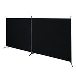 SteelAid Room Divider (Double Panel) – Folding Partition Privacy Screen for Office, Classroom, Dorm Room, Kids Room, Studio, Conference - 142" x 72" - Easy to Assemble, Freestanding & Foldable