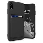 kwmobile Case Compatible with Apple iPhone XR Case - TPU Phone Cover with Credit Card Holder - Black