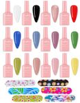 Pinpai UV Gel Nail Polish Paints, Pack of 12 Bottles, 12ml Each