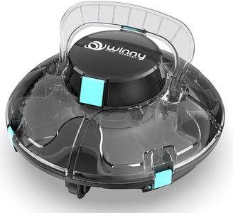Cordless Robotic Pool Cleaner, Lasts 60 Min, Automatic Vacuum for Above-Ground Pools up to 538 Sq.ft,Portable, Self-Parking,Transparent Black