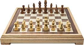 Luxury Inlaid wooden Chess set. 40cm, 77mm king height