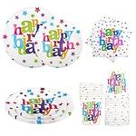 Fowecelt Birthday Party Plates Cups Napkins 130 pcs Rainbow Party Tableware Paper Plates Cups and Napkins Set for Kids Party Rainbow Birthday Party Supplies Decorations for 30 Guests