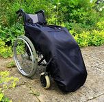 BundleBean - Fleece-Lined Wheelchair Cosy Cover (Plain Black) - Adult Size 100% Waterproof Rain Cover for Wheelchair Users, Universal Fit for Manual and Powered Wheelchairs, Easy to Fit, Blanket