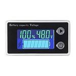 Battery Capacity Monitor 10-100V Gauge Meter Voltmeter with Temperature Display Digital Universal Battery Capacity Tester Switch Meter Gauge 12V 24V 36V 48V LCD Display Battery Indicator