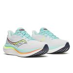 Saucony Womens Triumph 23 Running Shoe, White/Aqua, 8.5 M US