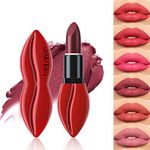 Duoffanny Matte Lipstick Set 6Pcs, Red Lipstick for Women Long Lasting Wear Non-Stick Cup Not Fade Waterproof Lipstick Kit for Girls Make Up Gift