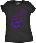 Womens Glitter Bats T Shirt Funny Cute Halloween Graphic Cool Novelty Tee for Ladies Funny Womens T Shirts Halloween T Shirt for Women Funny Animal T Shirt Black L