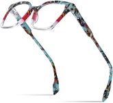 HEPIDEM Multicolor Acetate Glasses Frame Men Vintage Square Eyeglasses Women Optical Spectacles, 9252 Multi Transparent, 43mm