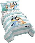 Jay Franco Bluey & Bingo 5 Piece Twin Size Bed Set - Includes Comforter & Sheet Set - Super Soft Kids Bedding Fade Resistant Microfiber (Official Bluey Product)