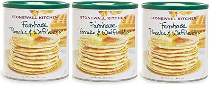 Stonewall Kitchen Super Farmhouse Pancake and Waffle Mix - Set of Three (33 oz) Canisters