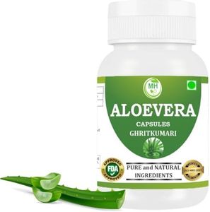 Morsan Healthcare Aloe Vera (Ghritkumari) Capsule | Pack of 60 x 500 MG. Vegetarian Capsules | Natural Herbal Supplement | GMP Certified | Gluten Free (Pack of 1)
