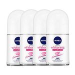 NIVEA Whitening Smooth Skin Roll on for Women, 50ml (Pack of 4, Almond)