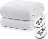 Sunbeam- All Season King Premium Heated Mattress Pad with Two Heating Digital Controllers- 250 Thread Count 100 Cotton