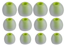 XCESSOR (S/M/L) 6 Pairs (12 Pieces) of Silicone Replacement In Ear Earphone S/M/L Size Earbuds Replacement Ear Tips for Popular In-Ear Headphones. Transparent/Green