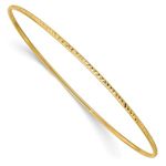 14ct Yellow Gold Hollow Slip on Polished 1.5mm Sparkle Cut Slip on Cuff Stackable Bangle Bracelet Jewelry for Women