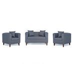 Wakefit Sofa Set for Living Room | 3 Years Warranty | Sofa Set, 2+1+1 Seater Sofa, Wooden Sofa Set for Living Room, 4 Seater - Miami (Fabric, Omega Blue)