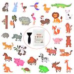 Secopad Non Slip Bathtub Stickers, 32 PCS Adhesive Kids Animals Anti Slip Decal Threads for Shower and Bath Tub with Premium Scraper