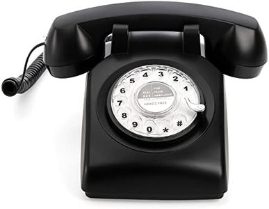 Dicunoy Retro Rotary Dial Telephones, Vintage Old Telephone for Landline, Black 1960's Classic Style Corded Landline Phones for Home, Office, Farmhouse Deco