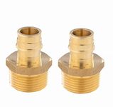 (Pack of 2) EFIELD Pex A Full Flow Expansion Brass Fittings 3/4 inch Pex X 1" Male NPT Adapter,ASTM F1960