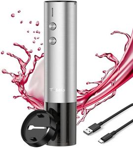 Tusoio Electric Wine Opener Stainless Steel Rechargeable Automatic Corkscrew Bottle Opener with Foil Cutter & Type-C USB Charging Cable