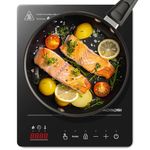 Aobosi Single Induction Cooker,Portable Induction Hob with Ultra-thin Body(32 * 26 * 4.2),20 Power and Temperature levels,Booster Function 2000W,Safety Lock,10H Timer,Black