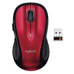 Logitech M510 Wireless Computer Mouse – Comfortable Shape with USB Unifying Receiver, with Back/Forward Buttons and Side-to-Side Scrolling - Red