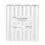 Becko Vacuum Sealer Rolls for Foodsaver and Sous Vide, BPA Free and FDA Approved, Freely Tailored, Fit For Most Vacuum Sealers - 28cm (W) x 6m (L) - 4 Packs