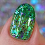 Whats Up Nails - Goopy Goblin Thermal Nail Polish Green with Black Purple Glitter Green Iridescent Flakies Lacquer Varnish Made in USA 21 free Cruelty Free Vegan Clean