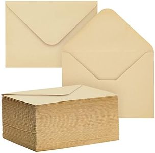 Juvale 100 Pack 4x6 Envelopes for Invitations, V-Flap Kraft Paper Envelopes for Wedding RSVP, Birthday, Graduation, Baby Shower (A6, Light Brown)